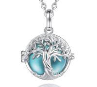 CELESTIA Pregnancy Chime Ball Necklace, Angel Caller, Silver Plated Tree of Life Necklace for Pregnant Women, Pregnancy Gifts for Mum Expecting/Mum to Be, 2 Chains