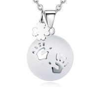 CELESTIA Pregnant Gifts for Mum to Be, Bola Necklace Pregnancy Angel Calling Bell Pendant Silver Plated Prenatal Jewellery, Two Wearing Options 30"/ 45", Sooth & Calm