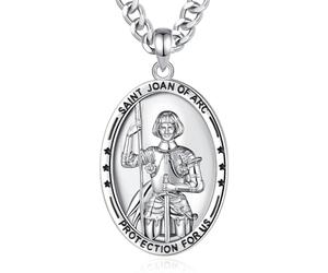 CELESTIA St Christopher/St Michael/St Benedict/Virgin Mary/Archangel Necklace Medal Pendant Protection Religious Amulet Jewelry For Men Women, Copper plated with silver, No Gemstone