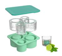 Celestia Stanley Cup ice Mold, Ice Cube Tray for 20-40 Oz Stanley Cups, Silicone Ice Mold with Lid for Freezer, 4 Empty Heart Cylinder Ice Cube Maker for Chilling Cocktails,Whiskey, Drinks,Coffee