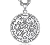 CELESTIA Sterling Silver Seal of the Seven Archangel Pendant Protection Necklace for Men Women Occult Jewellery Esoteric Talisman Good Luck Gifts for Her Him