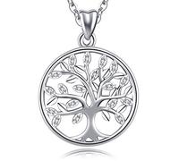 CELESTIA Tree of Life Necklace, Women 925 Sterling Silver Life Tree Pendant with Chain, Mothers Day Birthday Gifts for Her