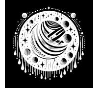 Celestial a Cosmic Mandala Depicting Planets Stars and an Intricate Lined Crescent on Wall Decals 67.2x68.8cm Window Decals White