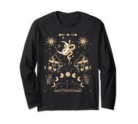 Celestial Aesthetic Mystical Mushroom Tarot Sun Moon Phases Long Sleeve T-Shirt