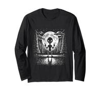 Celestial Alien Encounter Under The Moon Mysterious UFO Long Sleeve T-Shirt