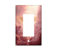 Celestial Angel Light Switch Cover Plate/Outlet Covers, Soft Peach Heavenly Design for Home Decor, Thermoplastic Wall Plates, Standard Size Single Rocker