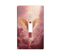 Celestial Angel Light Switch Cover Plate/Outlet Covers, Soft Peach Heavenly Design for Home Decor, Thermoplastic Wall Plates, Standard Size Single Toggle