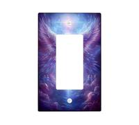 Celestial Angel Light Switch Cover Plate/Outlet Covers, Violet Heavenly Design for Home Decor, Thermoplastic Wall Plates, Standard Size Single Rocker