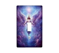 Celestial Angel Light Switch Cover Plate/Outlet Covers, Violet Heavenly Design for Home Decor, Thermoplastic Wall Plates, Standard Size Single Toggle