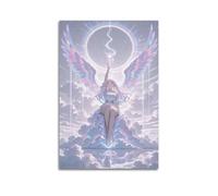 Celestial Angel Wall Art, Dreamy Print, Fantasy Poster, Enchanting Canvas Picture Artistic Wall Mural Modern Hanging Decor Poster08x12inch(20x30cm)