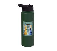 Celestial Angels Mosaics Inspired Spiritual Theme Angel Art Stainless Steel Insulated Water Bottle