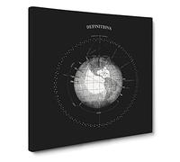 Celestial Astronomical Chart of Earth Vintage Canvas Wall Art Print Ready to Hang, Framed Picture for Living Room Bedroom Home Office Décor, 20x20 Inch (50x50 cm)