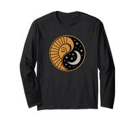 Celestial Balance: Sun & Moon Yin Yang Astrology Long Sleeve T-Shirt