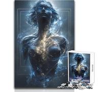 Celestial Being in Blue And Gold Adult Jigsaw Puzzles 1000 Pieces Smart Fun Educational Game Great Heartfelt Meaningful Present Size 38x52cm
