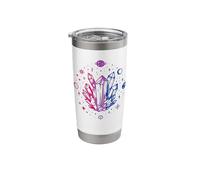 Celestial Bisexual Crystals with Cosmic Pride Energy Stainless Steel Insulated Tumbler