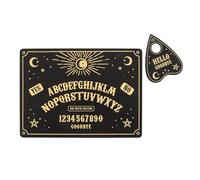 Celestial Black & Gold Placemat and Coaster Set - Mystical Talking Board Design for Dining, Durable & Easy to Clean, Ideal for Dinner Parties and Alternative Tablescapes