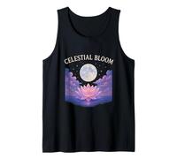 Celestial Bloom Cosmic Lotus Flower Stargazing Moon Phases Tank Top