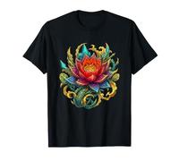 Celestial Bloom Lotus Fantasy Floral Fusion T-Shirt