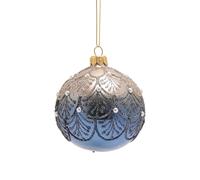 Celestial Blue Crystal Hand Decorated Ornamental Bauble