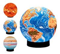 Celestial Body Decor Night Light, 3D Star Solar System Light, Globe Nightlight, Space Ambiance Lamp, Unique Planet Mood Lighting Lamp for Living Room, Bedroom & Home Decor (Earth)