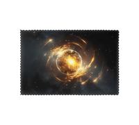 Celestial Body Pattern Placemats Set Of 6, 12 X 18 Inch Seasonal Summer Table Mats For Party Kitchen Dining Decoration