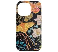 Celestial Boho Moth Witchy Folk Art Botanical Lilac Case for iPhone 13 Pro