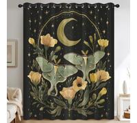 Celestial Botanical Curtains Living Room, 66 x 72 Inch 2 Panels