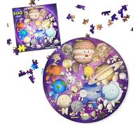 Celestial Buddies So Many Moons! 500 Piece Jigsaw Astronomy Space Puzzle and Poster for Ages 8+ | Educational 23 Moon Poster for Science STEM Learing