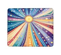 Celestial Burst Abstract Mouse Pad, Vibrant Cosmic Colorful Design Non-Slip Computer Mousepad, Perfect for Home or Office Gaming Use Square 8x10 Inch