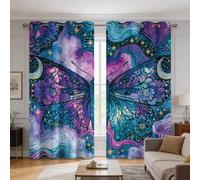 Celestial Butterfly Curtains Blackout, 66x90 Inch 2 Panels