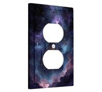 Celestial Castle Light Switch Cover Plates/Outlet Covers, Starlit Sky Wall Accents for Fantasy Decoration, Thermoplastic Wall Plates, Double Toggle Standard Size Single Duplex Outlet