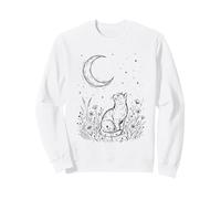 Celestial Cat and Moon Floral Cat Animal Lover Mandala Cat Sweatshirt