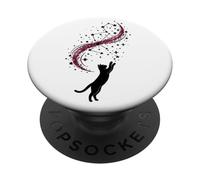 Celestial Cat Stars and Galaxy Cosmic Silhouette Design PopSockets Adhesive PopGrip