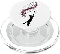 Celestial Cat Stars and Galaxy Cosmic Silhouette Design PopSockets PopGrip for MagSafe