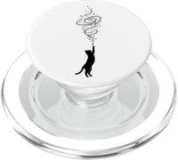 Celestial Cat Stars and Galaxy Cosmic Silhouette Design PopSockets PopGrip for MagSafe