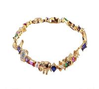 Celestial Charm Bracelet - Multi-Color Crystals Link Chain,Colorful Crystal Star Moon Sun Bracelets,Celestial Red Blue Green Purple Charm Bracelet,Sparkling Gift for Girls Astrology Lovers (A#)
