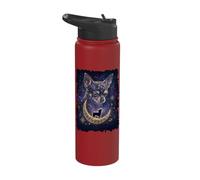 Celestial Chihuahua Howling at The Moon Moon Phase Dog Mom Stainless Steel Insulated Water Bottle
