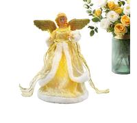 Celestial Christmas Cherub - Elegant Seasonal Figurine, Deluxe Sculpture with Tree Accents with Delicate Illuminated Halo Feature | Winter Home Decor for Dining Room