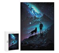 Celestial Companion Wooden Jigsaw Puzzle for Adults, 300 PCS - Holiday-Season Gift; for Shared Table Time
