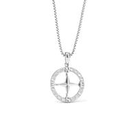 Celestial Compass Pendant Necklace, Intricate Starburst Design with Dazzling Stones, Inspirational Jewellery Gift for Her Him, Unique Keepsake for Graduation, Travel, Daily Reminder