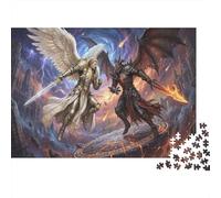 Celestial Conflict 1000 Piece Jigsaw Puzzle,Educational Toy,Premium Cardboard,Adults & Kids 14+ Angel Demon,Impossible Challenge,Home Wall Decor,Gift Idea,Stress Relief 70x50cm