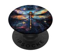 Celestial Cosmic Dragonfly In Space PopSockets Adhesive PopGrip