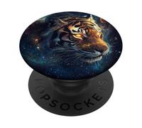 Celestial Cosmic Tiger Head Graphic PopSockets Adhesive PopGrip