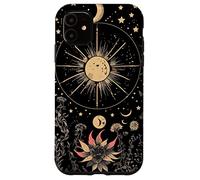 Celestial Cottagecore Moon Astrology Astronomy Wildflowers Case for iPhone 11