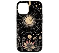 Celestial Cottagecore Moon Astrology Astronomy Wildflowers Case for iPhone 12/12 Pro