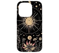 Celestial Cottagecore Moon Astrology Astronomy Wildflowers Case for iPhone 14 Pro