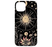 Celestial Cottagecore Moon Astrology Astronomy Wildflowers Case for iPhone 15 Plus