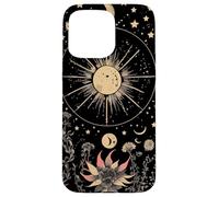 Celestial Cottagecore Moon Astrology Astronomy Wildflowers Case for iPhone 15 Pro Max