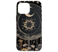 Celestial Cottagecore Moon Astrology Astronomy Wildflowers Case for iPhone 16 Pro Max