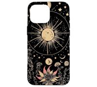 Celestial Cottagecore Moon Astrology Astronomy Wildflowers Case for iPhone 16 Pro Max
